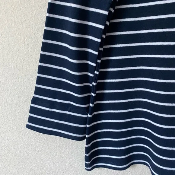 Nautica Women’s Navy & White Striped 3/4 Sleeve Nautical Shirt Size Medium - Picture 9 of 16